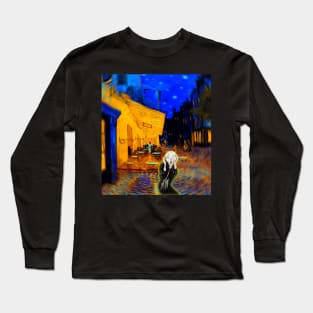 Vincent van Gogh's Café Terrace at Night WITH THE SCREAM EDWARD MUNCH Long Sleeve T-Shirt